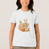 Schattig Konijn Knuffelt Wortel Tri-Blend Shirt (Voorkant)