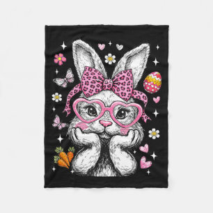Schattig konijn konijn gezicht luipaard coquette s fleece deken
