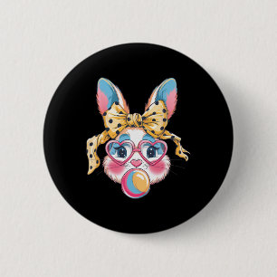 Schattig Konijn Konijn Gezicht Tie Dye Gles Meisje Ronde Button 5,7 Cm