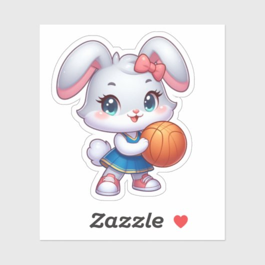 Schattig konijn, konijn sticker (Vel)