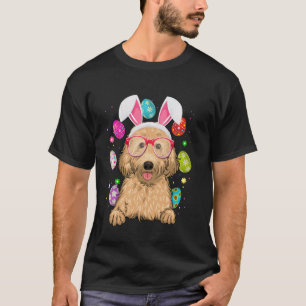 Schattig Konijn Labradoodle Hond Gezicht Paaseiere T-shirt