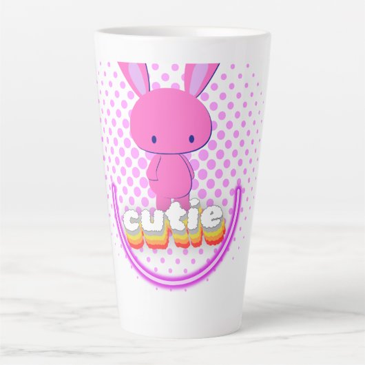 Schattig Konijn Latte Mok (Voorkant)