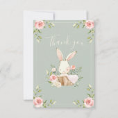 Schattig konijn meisjes sage verjaardag bedankkaart (Voorkant)