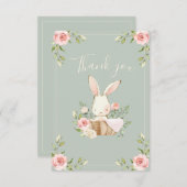 Schattig konijn meisjes sage verjaardag bedankkaart (Voorkant / Achterkant)