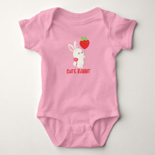 Schattig konijn met aardbei Kawaii-ontwerp Romper
