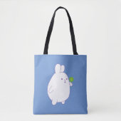 schattig konijn met bloem tote bag (Voorkant)