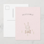 Schattig Konijn Met Bloemen Baby Meisje Dochter Briefkaart (Voorkant / Achterkant)