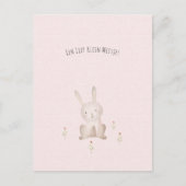 Schattig Konijn Met Bloemen Baby Meisje Dochter Briefkaart (Voorkant)