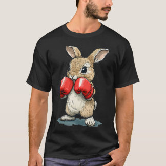 Schattig Konijn Met Bokshandschoenen Voor Grappig T-shirt