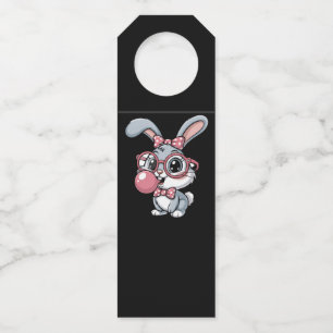 Schattig Konijn met Bril die Bubble Gum Blaast Flessenhanger