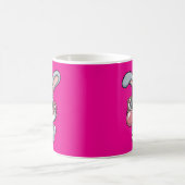Schattig Konijn met Bril die Bubble Gum Blaast Koffiemok (Center)