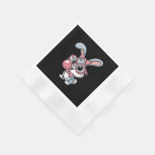 Schattig Konijn met Bril die Bubble Gum Blaast Servet (Hoek)