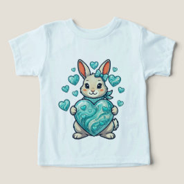 Schattig Konijn met een Glanzende Turquoise Hart –