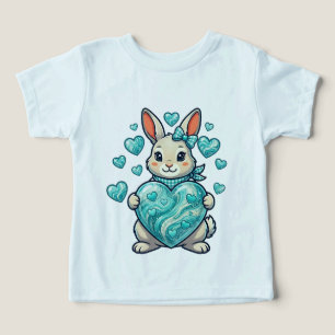 Schattig Konijn met een Glanzende Turquoise Hart –