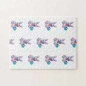Schattig Konijn met een Mand Legpuzzel (Horizontaal)