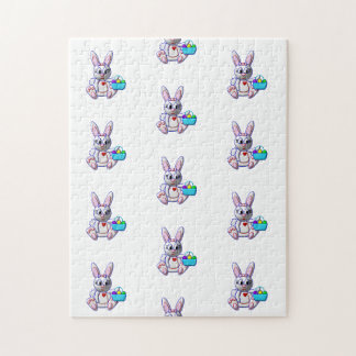 Schattig Konijn met een Mand Legpuzzel