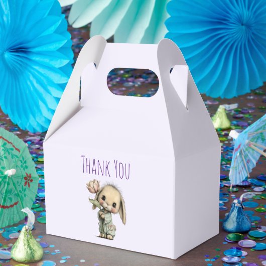 Schattig Konijn met een Tulp Bedankt Bedankdoosjes (Feest)