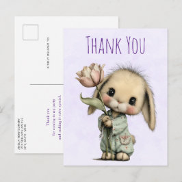 Schattig Konijn met een Tulp Bedankt Briefkaart