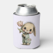 Schattig Konijn met een Tulp Blikjeskoeler (Blikje Voorkant)