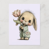 Schattig Konijn met een Tulp Briefkaart (Voorkant)
