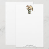 Schattig Konijn met een Tulp Briefpapier (Voorkant / Achterkant)