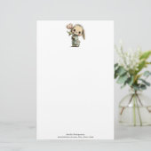 Schattig Konijn met een Tulp Briefpapier (Staand voorkant)