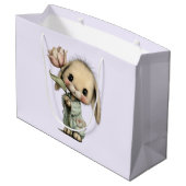 Schattig Konijn met een Tulp Groot Cadeauzakje (Achterkant Gekanteld)