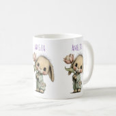Schattig Konijn met een Tulp Koffiemok (Voorkant rechts)
