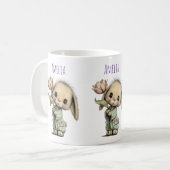 Schattig Konijn met een Tulp Koffiemok (Voorkant links)