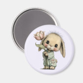 Schattig Konijn met een Tulp Magneet (Voorkant / Achterkant)