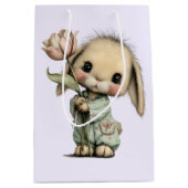 Schattig Konijn met een Tulp Medium Cadeauzakje (Voorkant)
