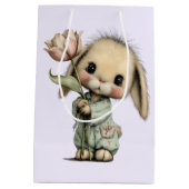 Schattig Konijn met een Tulp Medium Cadeauzakje (Achterkant)