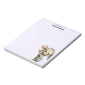 Schattig Konijn met een Tulp Notitieblok (Linkerzijde)