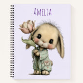 Schattig Konijn met een Tulp Notitieboek (Voorkant)