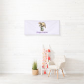 Schattig Konijn met een Tulp Paasfeest Spandoek (Insitu)