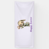 Schattig Konijn met een Tulp Paasfeest Spandoek (Verticaal)