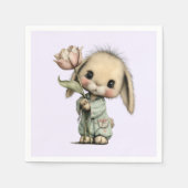 Schattig Konijn met een Tulp Servet (Voorkant)