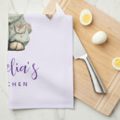 Schattig Konijn met een Tulp Theedoek (Quarter Fold)