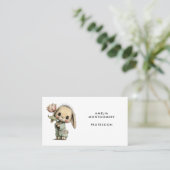 Schattig Konijn met een Tulp Visitekaartje (Staand voorkant)