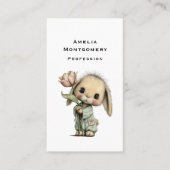 Schattig Konijn met een Tulp Visitekaartje (Voorkant)