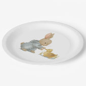 Schattig konijn met eend papieren bordje (Gekanteld)