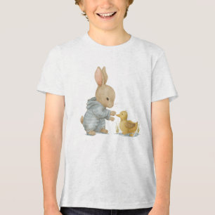 Schattig konijn met eend Tri-Blend shirt