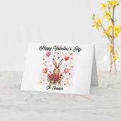 Schattig konijn met harten Valentijnskaart Kaart (Gele Bloem)
