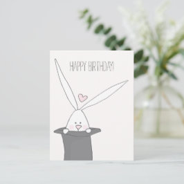 Schattig Konijn met Hoge Hoed - Verjaardag Briefkaart