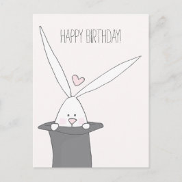Schattig Konijn met Hoge Hoed - Verjaardag Briefkaart
