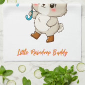Schattig Konijn met Paraplu Kawaii Theedoek (Gevouwen)