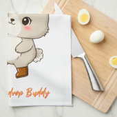 Schattig Konijn met Paraplu Kawaii Theedoek (Quarter Fold)