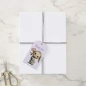 Schattig Konijn met Tulp Bedankt Cadeaulabel (Met Touw)