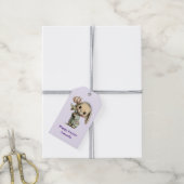 Schattig Konijn met Tulp Pasen Cadeaulabel (Met Touw)