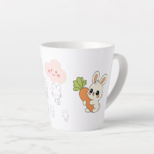 Schattig Konijn met Wortel Koffiemok   Aardige Rab Latte Mok